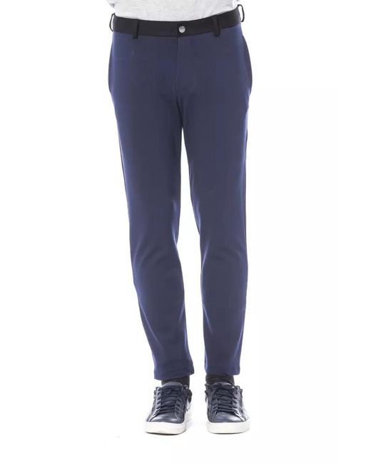 Verri Blue Viscose Men Pant for men