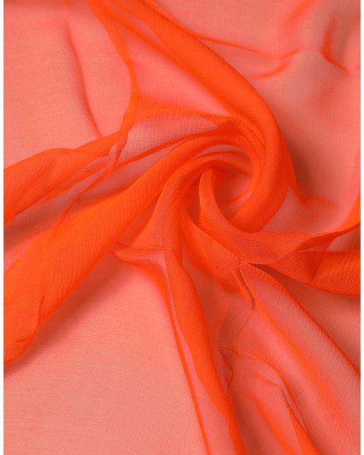 Dolce & Gabbana Orange Bright Silk Wrap Shawl Foulard 132Cm X 98Cm Scarf