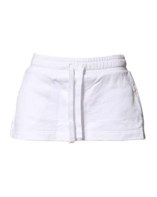 Dolce & Gabbana Blue Cotton Blend Mid Waist A-Line Mini Skirt Co+Pl