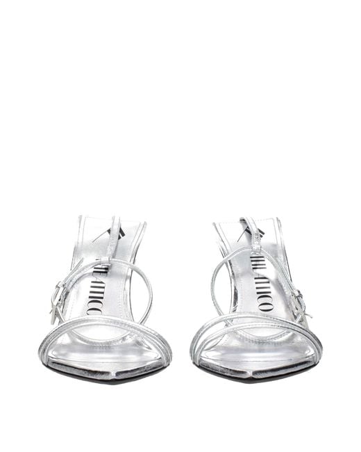 The Attico Metallic Ester Sandals Leather
