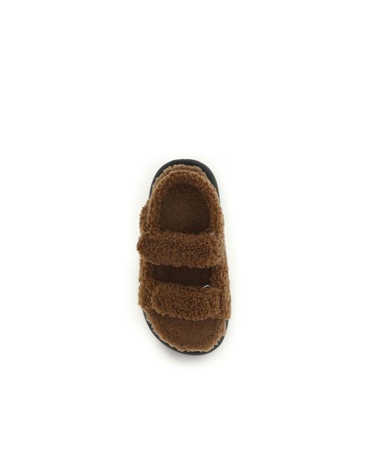Moon Boot Brown Calf Leather Bos Taurus Slippers