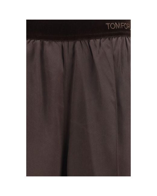Tom Ford Brown Silk Casual Pants