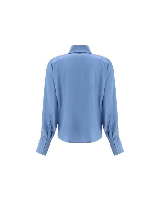Crida Milano Blue Feltre Silk Shirt