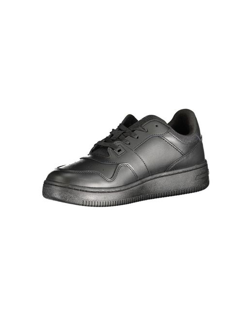 Tommy Hilfiger Black Leather Men's Sneaker