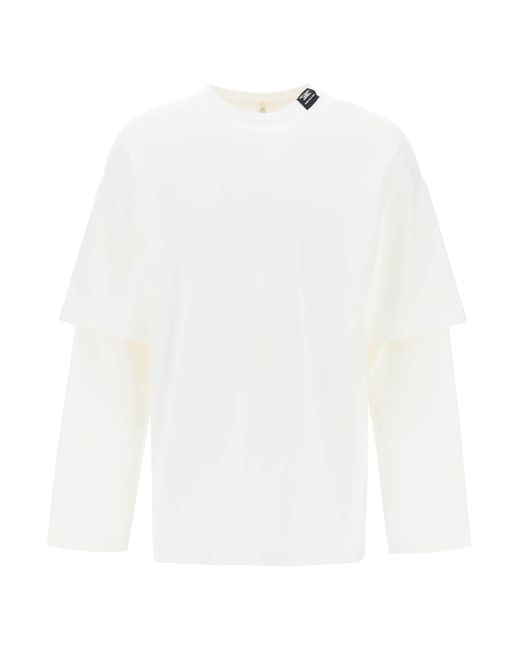 OAMC White Long Sleeved Layered T Shirt for men