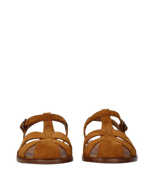 Church's Brown Odyssey Suede Sandals/Tobacco