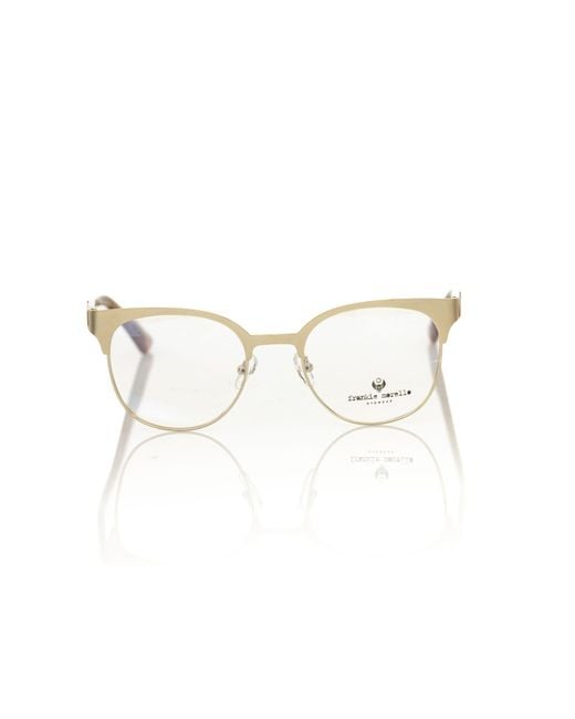 Frankie Morello Metallic Geometric-Tone Clubmaster Eyeglasses