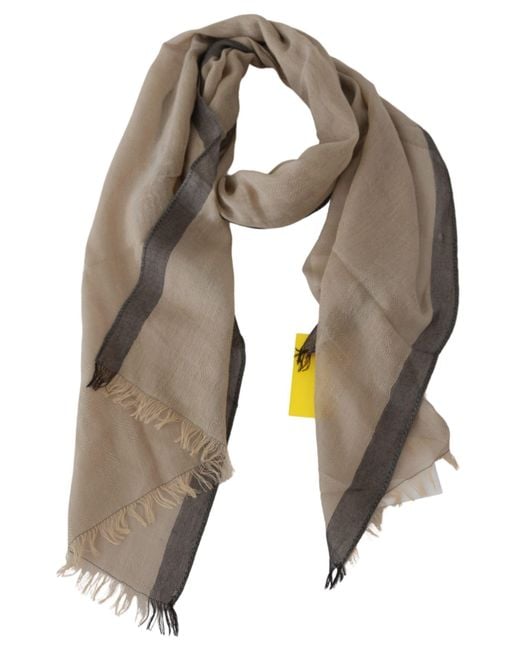 CoSTUME NATIONAL Multicolor Beige Women Cotton Shawl Scarf