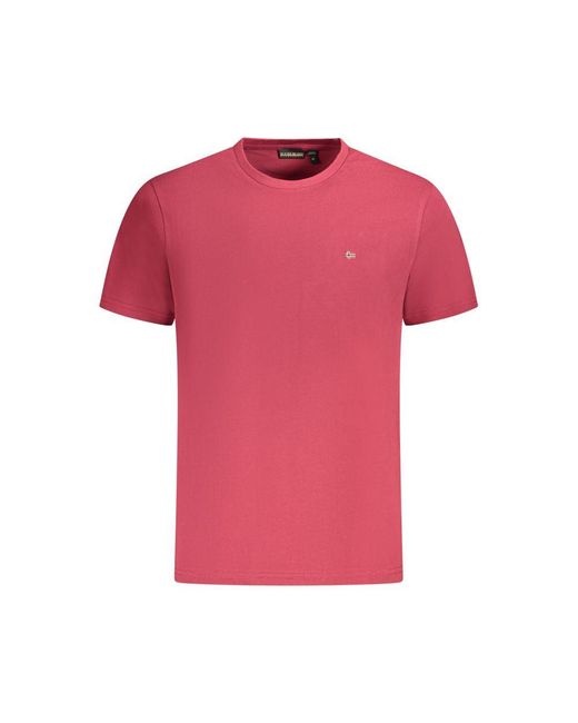 Napapijri Pink Cotton T-Shirt for men