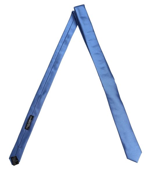 Dolce & Gabbana Men Blue 100% Silk Satin Adjustable Tied Necktie Tie for men