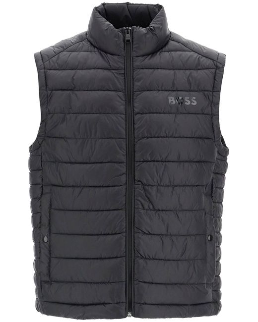 Boss Gray Gilet Imbottito Ripiegabile for men