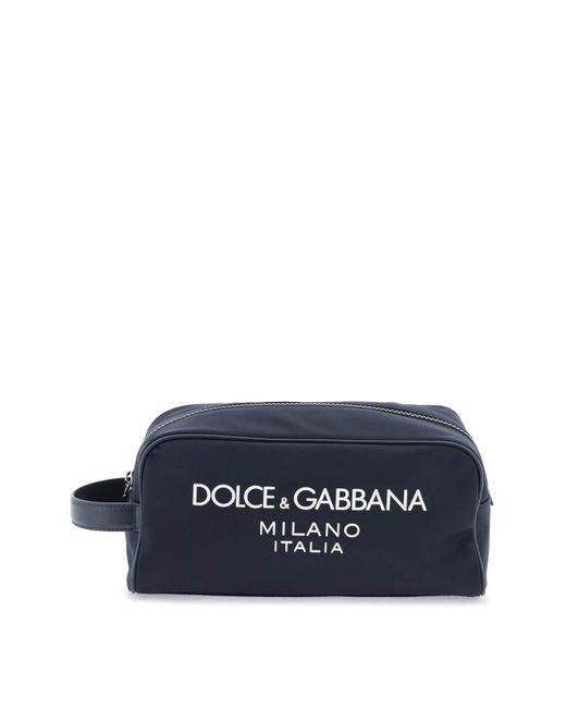 Dolce & Gabbana Blue Rubberized Logo Beauty Case for men