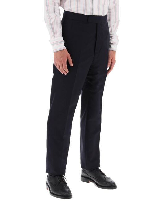 Thom Browne Blue 4 Bar Wool Trousers for men