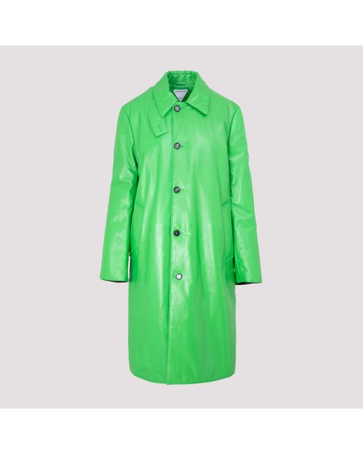 Bottega Veneta Green Parakeet Padded Nappa Trench Coat
