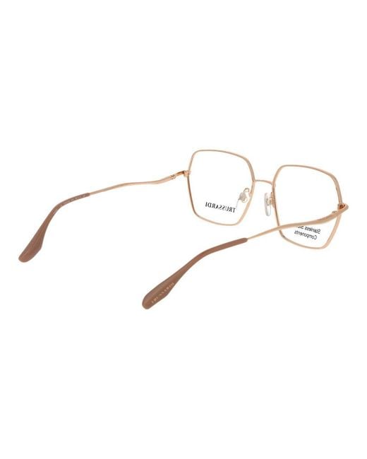 Trussardi Metallic Rose Gold Stainless Steel Glasses (frames)