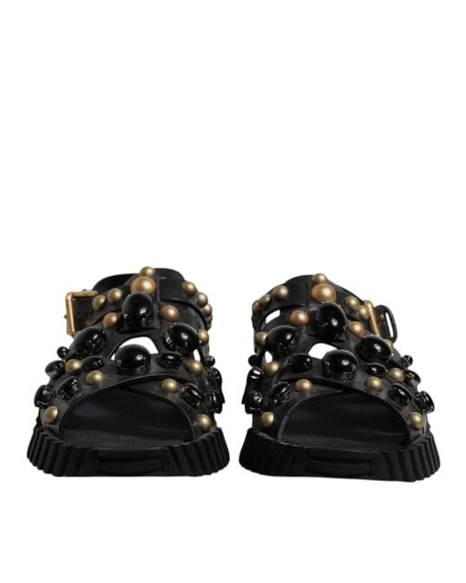 Dolce & Gabbana Black Flat Sandals for men