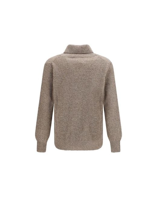 Brooksfield Gray Beige Wool Oves Aries Cardigan for men