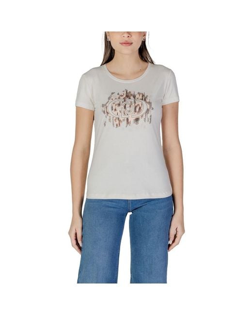 Liu Jo Blue White Cotton Tops & T