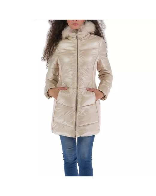 Yes Zee Natural Beige Polyamide Jacket & Coat