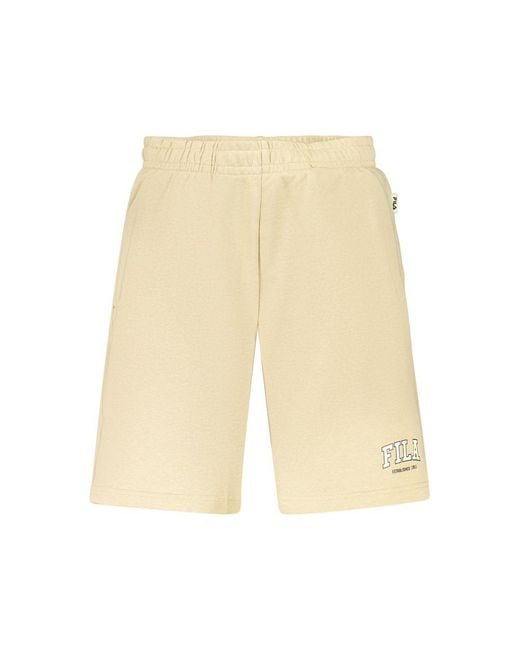 Fila Natural Beige Cotton Mens Short for men