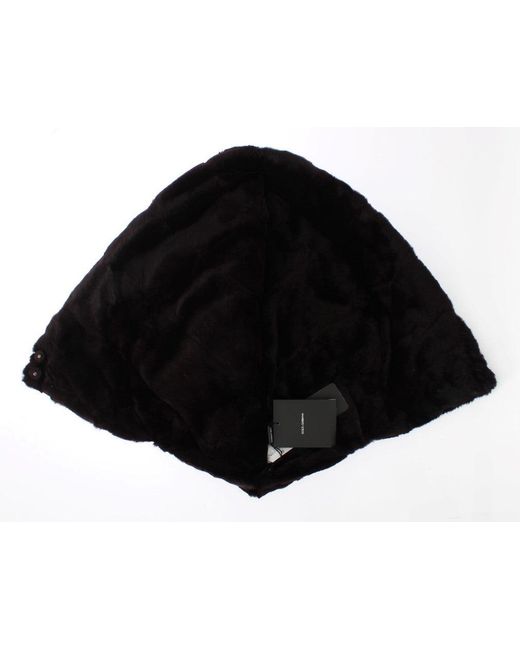 Dolce & Gabbana Black Exclusive Weasel Fur Hooded Scarf