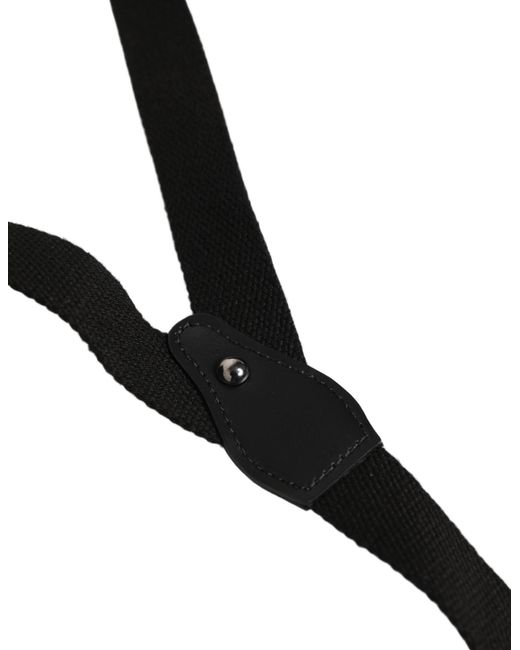 Dolce & Gabbana Black Cotton Leather Elastic Y for men