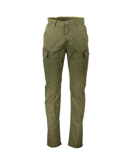 Napapijri Green Elegant Cotton Stretch Trousers for men