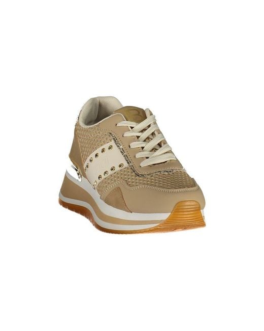 Laura Biagiotti Natural Beige Polyurethane Woman Sneaker