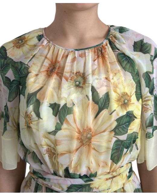 Dolce & Gabbana Multicolor Silk Floral Print Long Maxi Dress