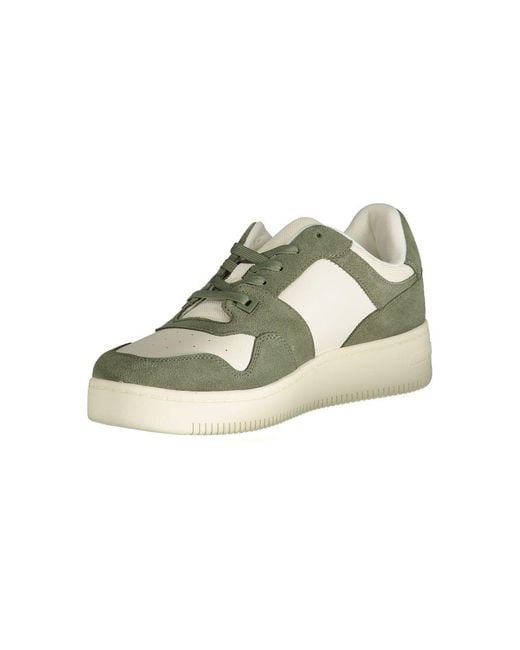 Tommy Hilfiger Green Verde Leather Men Sneaker for men