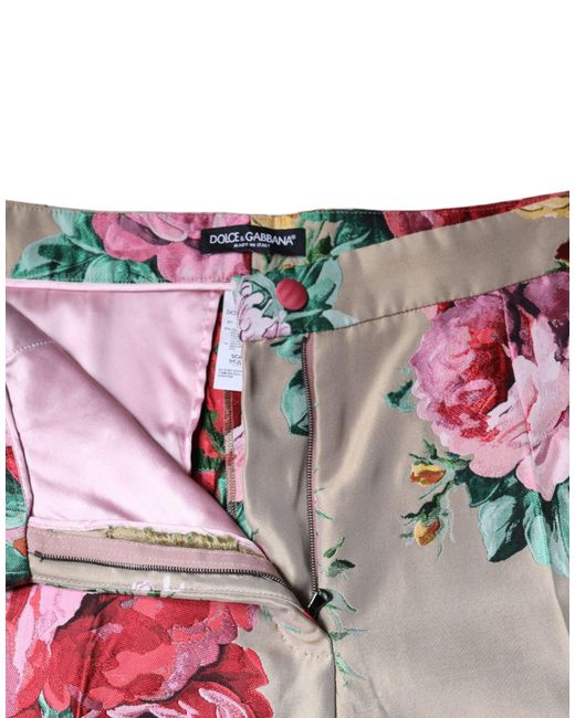 Dolce & Gabbana Floral Jacquard High Waist Tapered Pants