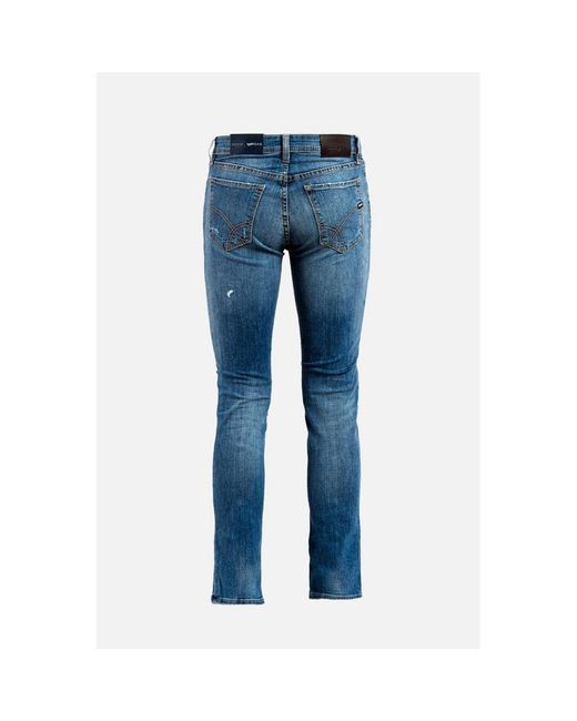 Gas Blue Cotton Slim Fit Jeans for men