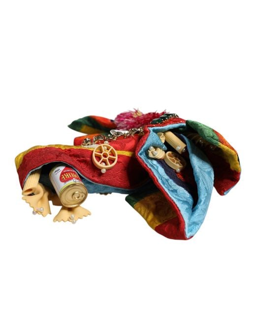 Dolce & Gabbana Red Floral Crystal Embellished Diadem Headband