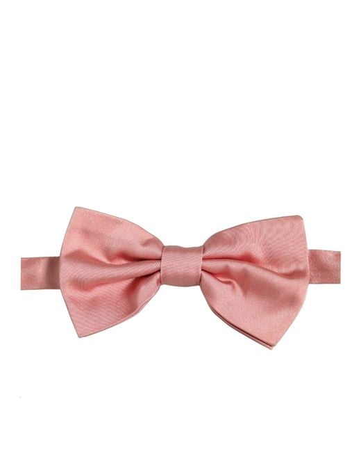 Dolce & Gabbana Men Light Pink 100% Silk Adjustable Neck Papillon Bow Tie for men