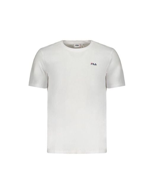 Fila White Cotton T-Shirt for men