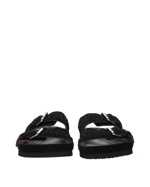 Isabel Marant Black Leather Slippers for men