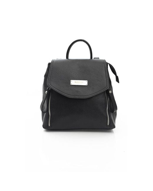 Baldinini Black Leather Backpack