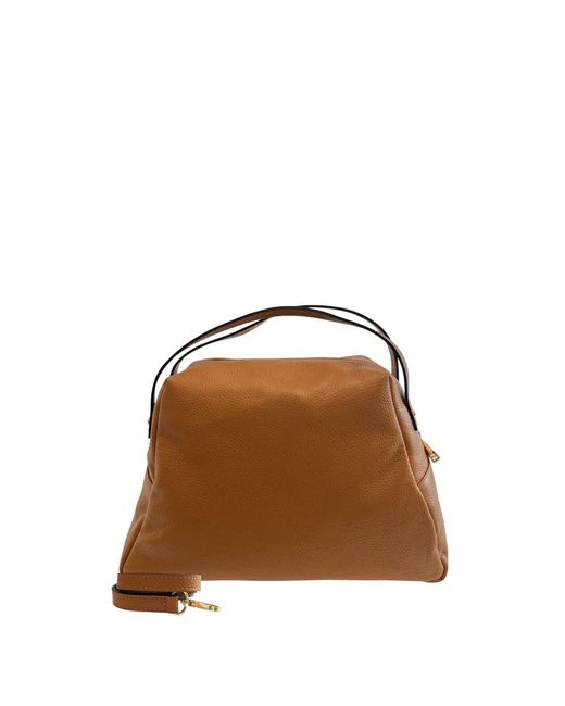 Baldinini Metallic Brown Leather Shoulder Bag
