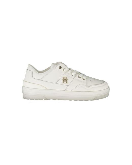 Tommy Hilfiger White Classic Sneakers With Contrast Detail