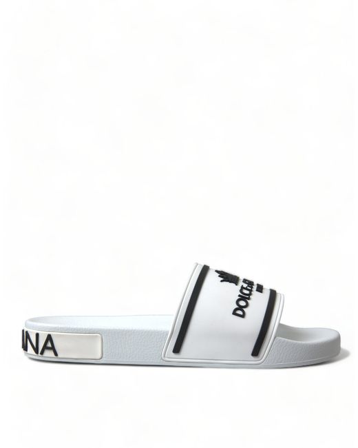 Dolce & Gabbana Multicolor White Rubber Sandals Slippers Beachwearshoes for men