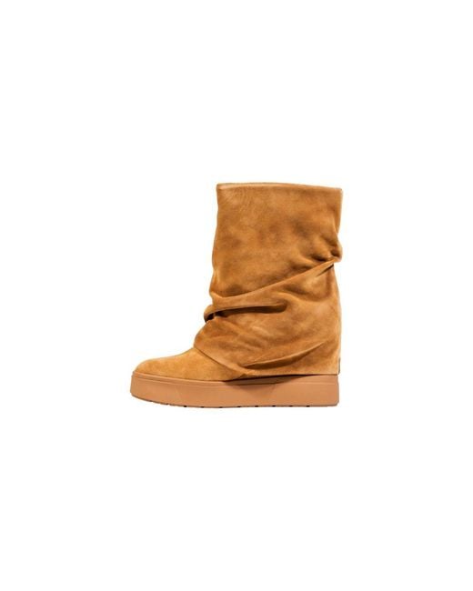 Guess Brown Beige Suede Leather Ankle Boots