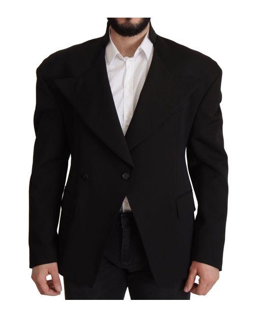 Dolce & Gabbana Black Wool Single Breasted Jacket Blazer for men
