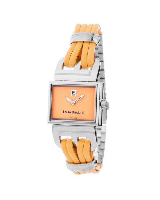 Laura Biagiotti Black Leather Dress Watch