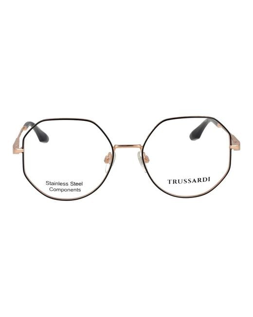 Trussardi Metallic Black Stainless Steel Glasses (frames)
