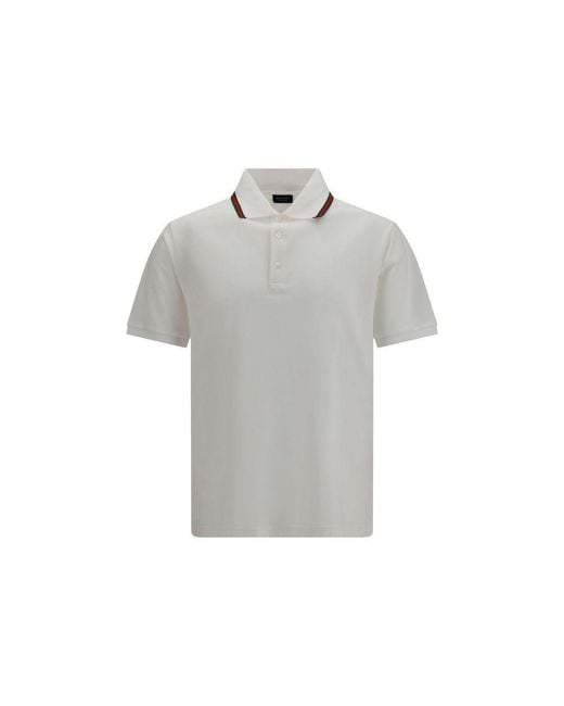 Gucci Gray White Cotton Polo Shirt for men
