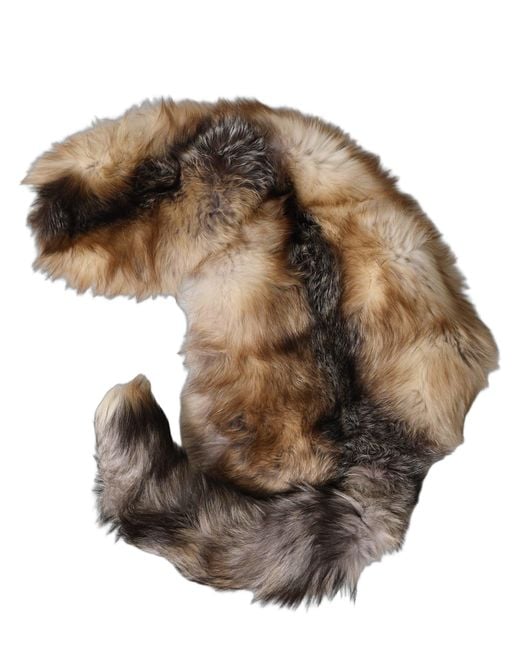 Dolce & Gabbana Natural Frost Fox Fur Neck Warmer Winter Scarf