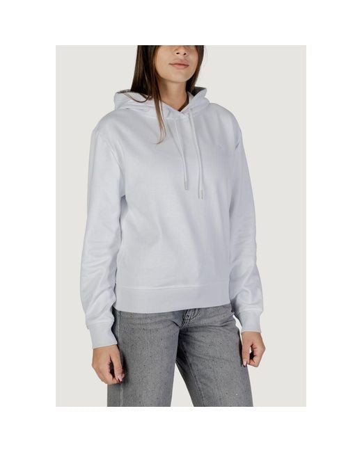 Calvin Klein Gray White Cotton Hoodie