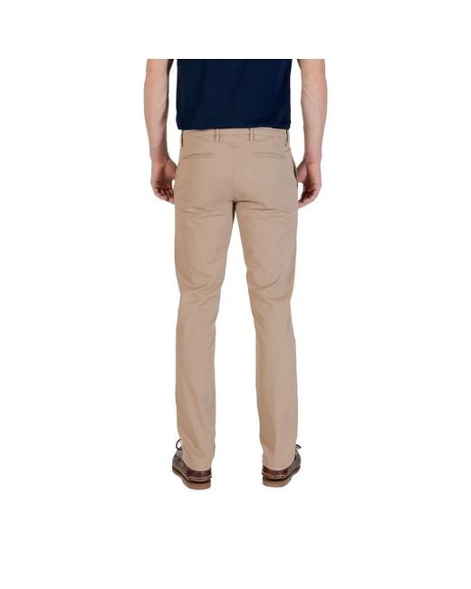 Borghese Blue Beige Cotton Skinny Pants for men