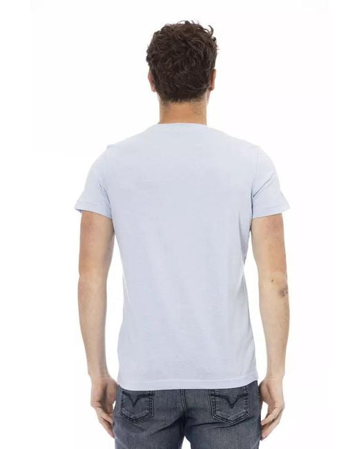 TRUSSARDI ACTION White Light Blue Cotton Men T for men