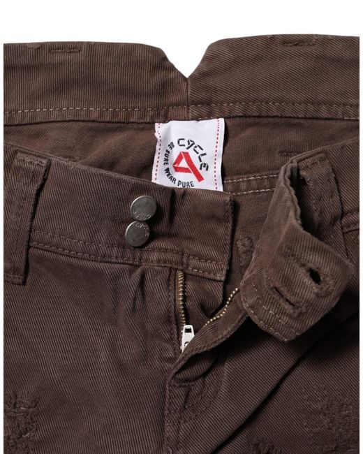 CYCLE Brown Cotton Low Waist Skinny Casual Jeans